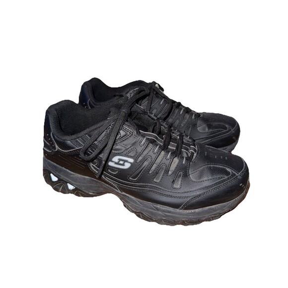 Skechers Men's Memory Foam‎ Wide Fit Size 11 Black Lace-Up Work/Outdoor - Picture 1 of 8